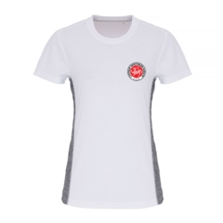 LSK Dam T-shirt - Vit med grått - Logotyp och ryggtryck