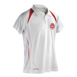 LSK Polo herr - Röd / vit - Logotyp och tryck på ryggen