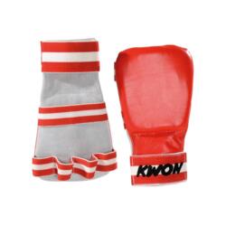 Håndbeskytter Ægte læder - 1 cm polstring - Karate/ju-jitsu -Blå/Rød