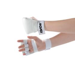 KWON Håndbeskytter Ægte læder - 1 cm polstring - Karate/ju-jitsu - Hvid