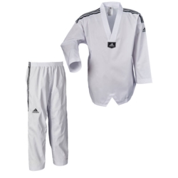 Adidas "ADI-Fighter Eco 3-stripes" Taekwondo dobok - hvid krave