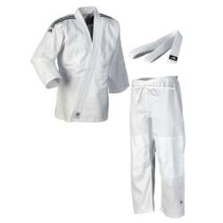 Adidas "CLUB" Judo Gi - 350g - Hvid m. sorte striber
