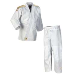 Adidas "CLUB" Judo Gi - 350g - Hvid m. guld striber