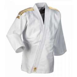 Adidas "CLUB" Judo Gi - 350g - Hvid m. guld striber