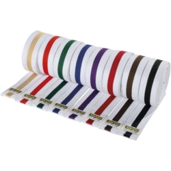 Bind-let Monbælte / juniorbælte 4 cm - Hvid med farvet streg - Soft Poly/bomuld