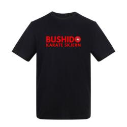 Sort Bushido Karate Bomuld Klub T-shirt - Voksen