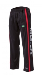 Capoeira byxa - Svart med röd rand och &quot;Capoeira&quot; på sidan