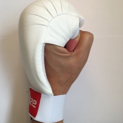 KAZE Vit stridshandske för Shobu ippon