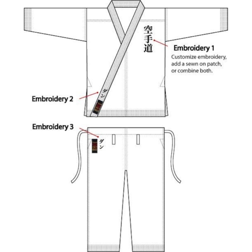 TOKAIDO ULTIMATE &quot;SAW&quot; Karate gi - Gjord i JAPAN (logofri) - 12 oz.