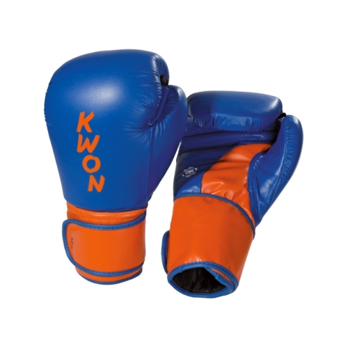 KWON SUPER CHAMP Kick / Thai boxningshandske - Blå / orange - 10 oz. - WKU-godkänd