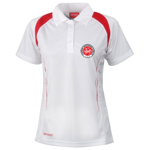 LSK Dam Polo - Vit / röd - Logotyp och ryggtryck