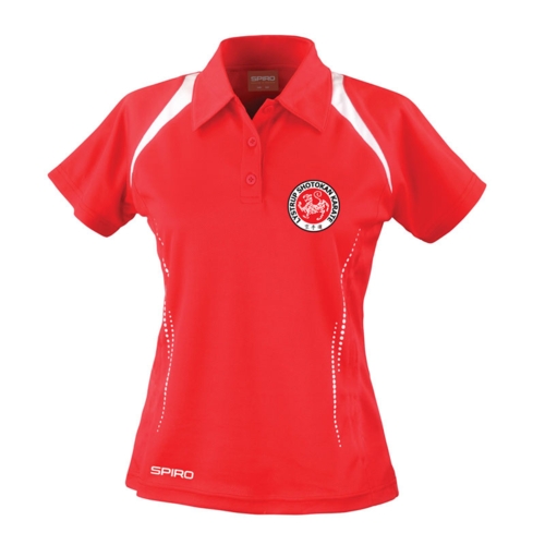 LSK Polo herr - Röd / vit - Logotyp och tryck på ryggen