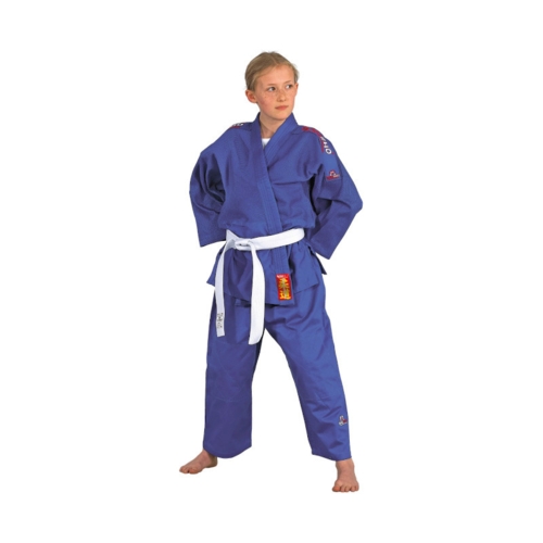 DANRHO YAMANASHI Judo Give med axelränder - 420g - Blå