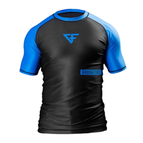 Ground Force Rank Rashguard Kort ärm - Blå