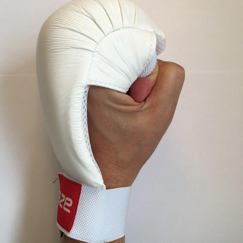 KAZE Hvid kamphandske til Shobu ippon - SKIF/DKarF - 3,0cm polstring
