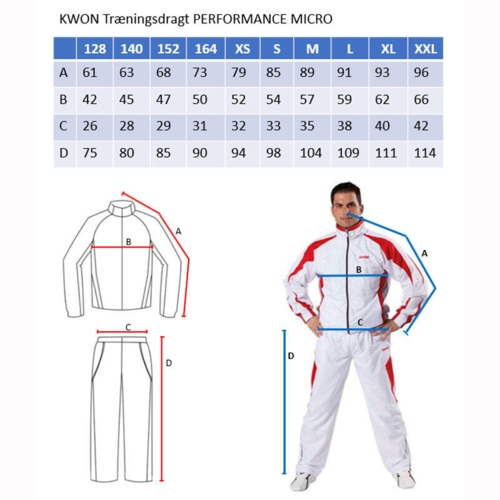 KWON Træningsdragt PERFORMANCE MICRO - Hvid/rød