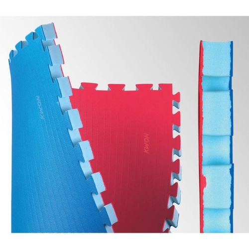 Vendbar tatami-måtte til Judo, Ju-jutsu og aikido - 4 cm - Blå/Rød