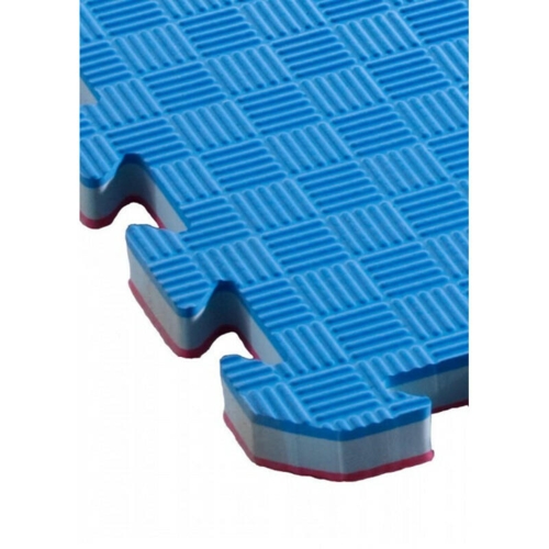 DAX Kampmåtte/Tatami - 2 cm - Rød/blå med kanter