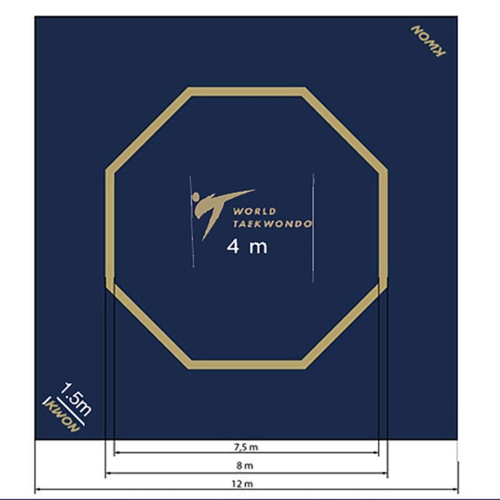Taekwondo rullemåtte Kampareal Blå - WT godkendt