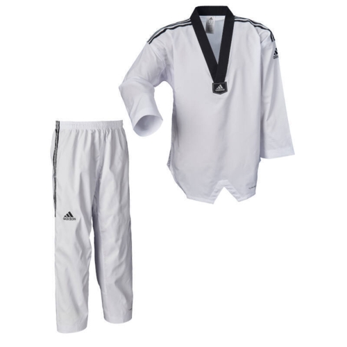 Adidas "ADI-Figther Eco 3-stripes" Taekwondo dobok - sort krave
