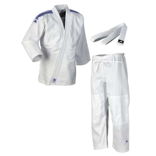 Adidas "CLUB" Judo Gi - 350g - Hvid m. blå striber