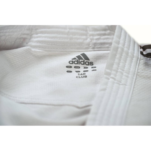 Adidas "CLUB" Judo Gi - 350g - Hvid m. sorte striber