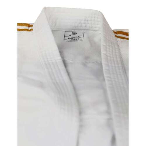 Adidas "CLUB" Judo Gi - 350g - Hvid m. guld striber