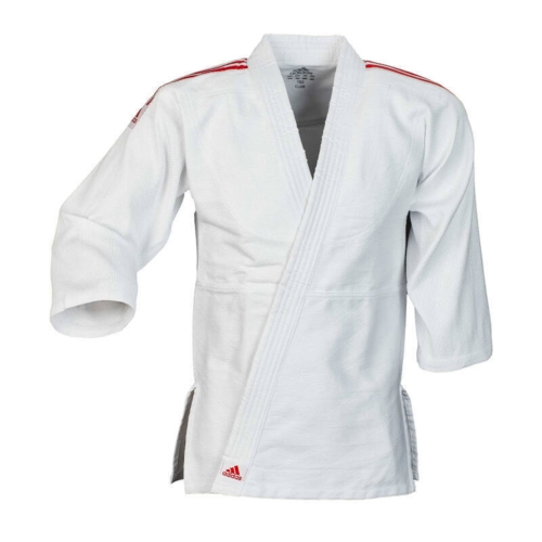 Adidas "CLUB" Judo Gi - 350g - Hvid m. røde striber
