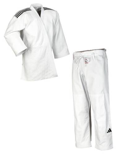 Adidas "CHAMPION III IJF - Regular-Fit" - Judo Gi - 750g - Hvid m. sorte striber