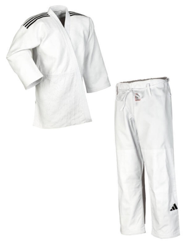 Adidas "CHAMPION III IJF - Regular-Fit" - Judo Gi - 750g - Hvid m. sorte striber