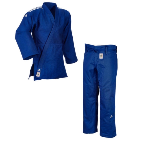 Adidas "CHAMPION III IJF - Slim-Fit" - Judo Gi - 750g - Blå m. hvide striber