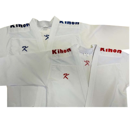 KIHON KUMITE Premier League Karate gi Rød/Blå sæt - 4 oz. - WKF-approved