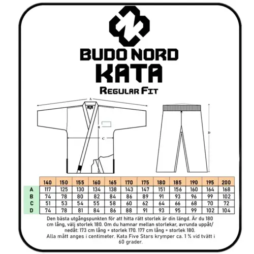 Budo-Nord KATA Five Stars WKF Regular-fit Karate gi (logofri) - 11 oz - WKF