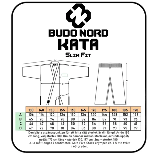 Budo-Nord KATA Five Stars WKF Slim-fit Karate gi (logofri) - 11 oz - WKF