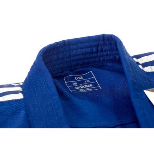 Adidas "CLUB" Judo Gi - 350g - Blå m. sølv striber
