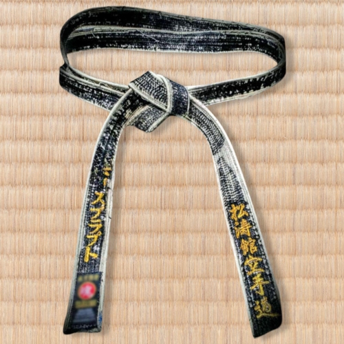 KAZARI Sort bælte - Blank Satin - Traditionel Japansk brodering - 4,5 cm