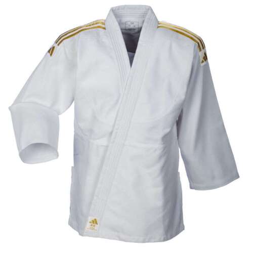 Adidas "CLUB" Judo Gi - 350g - Hvid m. sølvstriber