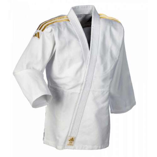 Adidas "CLUB" Judo Gi - 350g - Hvid m. sølvstriber