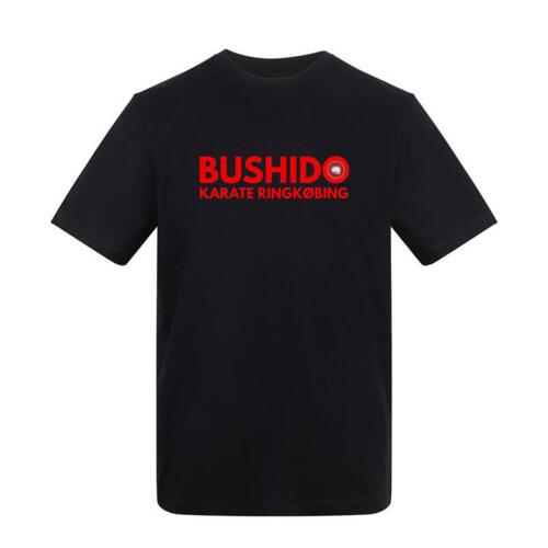 Sort Bushido Karate Bomuld Klub T-shirt - Voksen