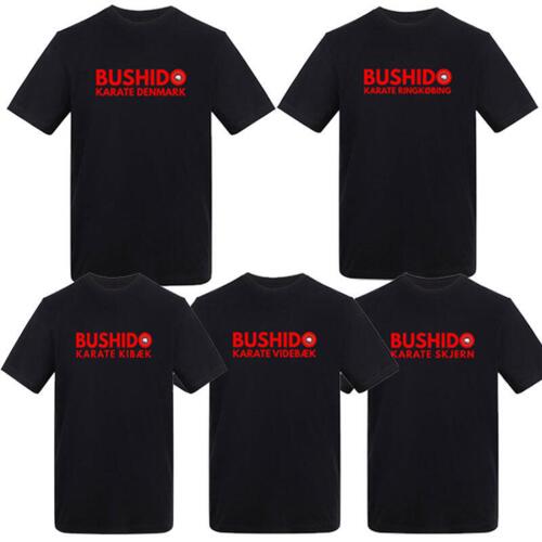 Sort Bushido Karate Bomuld Klub T-shirt - Voksen