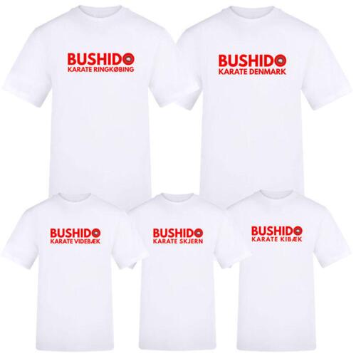 Hvid Bushido Karate Bomuld Klub T-shirt - Børn