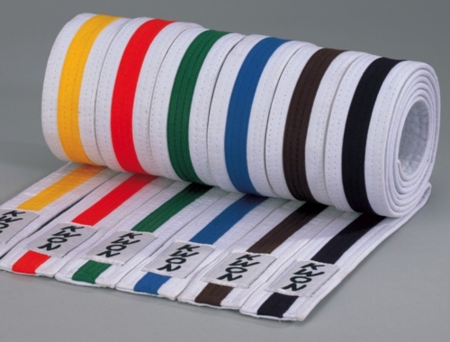 Mon bälte 4 cm - Vit med färgad linje