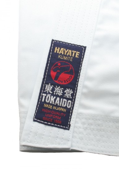 TOKAIDO HAYATE 疾風 Kumite Karate gi - Gjord i JAPAN (fri logotyp) - 8 oz.