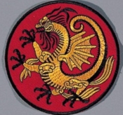 Broderet dragemærke