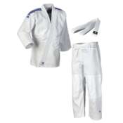 Adidas "CLUB" Judo Gi - 350g - Hvid m. blå striber