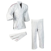 Adidas "CLUB" Judo Gi - 350g - Hvid m. lyserøde striber