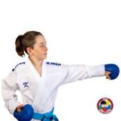 KIHON KUMITE Premier League Karate gi Rød/Blå sæt - 4 oz. - WKF-approved