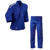 Adidas "CLUB" Judo Gi - 350g - Blå m. sølv striber